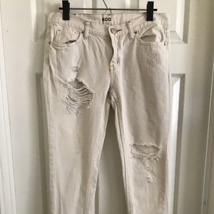 BDG White Denim Slim Boyfriend - Size 36W